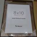 8x10 Picture Frame, USA-Sourced Walnut Wood Photo Frames 8 by 10 with HD Tempered Glass, 8 x 10 Wood Frames for Home Decor, Rustic 8x10 Frame Matted to 5x7, Wall & Tabletop Display, 3 Pack