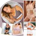 LetsJoli Push Up Seamless Bras for Women No Underwire Support and Lift V Neck Wireless Full Coverage Bralettes Everyday Bras (Pink, S)