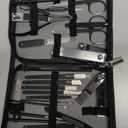 Manicure kit Personal Care Mens Grooming Kit, 30 in 1 Professional Nails Kit Pedicure Kit, Nail Clippers for Men and Beauty Tool Portable Set, with Luxurious Travel Case (Black)