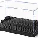 Mlikero Minifigure Display Case for Action Figures Blocks, Clear Dustproof Acrylic Display Box Storage with 3 Movable Steps Gifts for Children,Black
 30" x 17" in