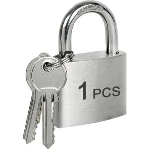 Outdoor Weatherproof Padlock, LQYN 1 Pcs Stainless Heavy Duty Padlocks, 50mm/2 inch Normal Shackle, Stainless Steel Body with Brass Cylinder Lock, Padlock for Secure Storage, Gates