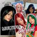 Layered Black Wig Long Straight Black Wigs for Women 26Inch Middle Parting Brunette Wig Natural Looking Synthetic Wigs Thick Soft Long Black Wig Hair Replacement Wigs for Daily Party Costume Use