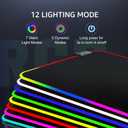 KTRIO RGB Large Gaming Mouse Pad Desk Mat, Superior Micro-Weave Cloth, Non-Slip Rubber Base, Stitched Edges, Water-Resistant, for Gamer, Office & Home, 35.4 x 15.7 in, 31.5l X 15.7w Inches