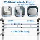 Toilet Safety Rails (300 LB) Adjustable, Foldable Toilet Handle Frame for Elderly & Disabled Adults, Supports All Toilet Types