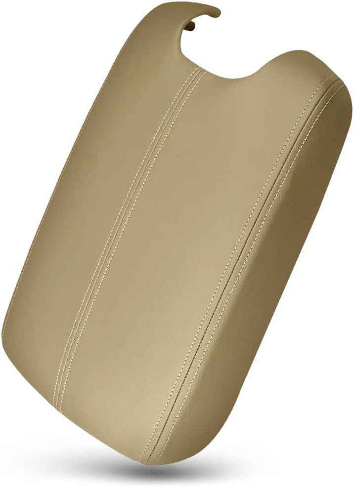 UMISHI Center Console Armrest Cover for 2008 2009 2010 2011 2012 Honda Accord Auto Leather Suture Console Lid Cover Replacement (Beige)