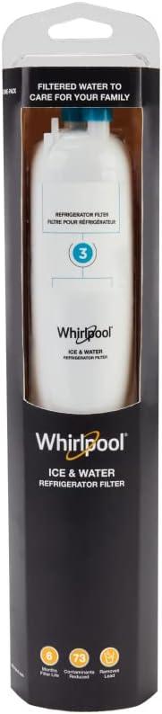 Whirlpool Refrigerator Ice and Water Filter 3 - WHR3RXD1, Single-Pack, Aqua