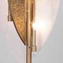 Minka Lavery 3463-788 Saint Martin Alabaster & Hammered Panels Pendant Ceiling Light, 8-Light 480 Total Watts, 47" H x 18" W, Ashen Gold