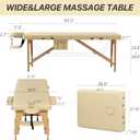 KCC Memory Foam Portable Massage Table, Foldable Tattoo Table Lash Bed Height Adjustable28 Inchs Wide Home Salon Spa Bed Accessories &Carrying CaseEasy Set Up,Sturdy Wooden Feet,Beige