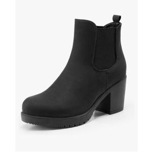 DREAM PAIRS Women's High Chunky Heel Chelsea Ankle Boots Slip On Elastic Fall Heeled Booties Shoes, 8.5