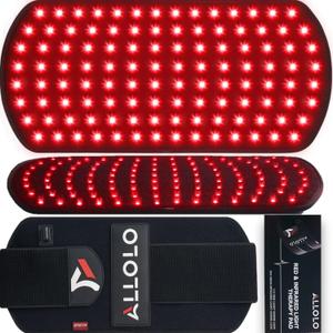ALLOLO Red Light Therapy for Body, 16.7"*7.9" 660nm & 850nm Infrared Red Light Therapy Belt with Pulse for Back Waist, 3in1 LED Bead with Controller Timer, Gift for Women Men