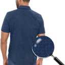 ETHANOL Men's Slim Fit Short Sleeve Shirt (Blue, XL)