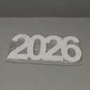 AceOrbit Graduation Decorations 2026 Table Sign Centerpieces 13" x 5.5" Wooden Class of 2026 Block Graduation Photo Booth Props for High School Seniors Night Decor College Party Supplies(White)