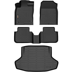 Binmotor-Floor Mats & Cargo Liner for Honda Civic 2022-2026 Sedan Sport/LX/Si (2nd Row with USB Ports), All Weather Car Floor Trunk Mat for Honda Civic Accessories, Not for Hatchback/Hybrid