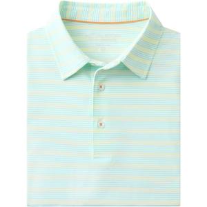 Rouen Men's Polo Shirts Short Sleeve Dry Fit Performance Wicking Moisture Causal Striped Collared Golf Shirts for Men (XXL)