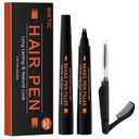 3-Pack Beard Pencil Filler for Men (Black), Four-fork Tip Beard Styling Pen, Waterproof Sweat Proof Long Lasting Beard Pencil,Effectively Enhances Facial Hair