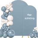 Set of 2 Wedding Arch Stand Cover Round Top Spandex Fitted Arch Cover for Baptism Birthday Party Baby Shower Wedding Arch Stand Decoration7.2FT, 6.6FT, Dusty Blue