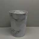 mDesign Round Metal Small 1.7 Gallon Recycle Trash Can Wastebasket, Garbage Container Bin for Bathrooms, Kitchen, Bedroom, Home Office - Durable Stainless Steel - Mirri Collection 