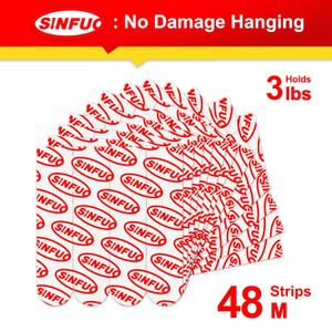 48 Medium Picture Tape for Walls No Damage, Adhesive Strips for Wall Hooks, Removable Picture Hanging Strips, Residue Free Tape Home Double Sided Tape Heavy Duty Variety Pack