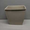 iDesign Small Plastic Bathroom Trash Can, Slim Rectangle Garbage Bin for Bedroom, Office, Dorm, Brown (Taupe)