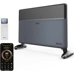 Ballu Convection Panel Space Heater for Large Room,Smart Quiet Heater with Programmable Thermostat,WiFi App Control,Inverter Energy Efficient for Indoor Use,Works with Alexa,Black