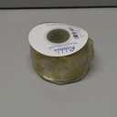 Ribbli Snowflake Glitter Wired Ribbon, Ivory Organza Sheer with Gold Glitter Snowflake Pattern and Iridescent Metallic Edge,2-1/2 Inch x 10Yards Christmas Ribbon for Tree Decoration