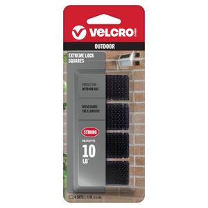 VELCRO Brand Extreme Lock Mounting Squares | Built to Withstand Harsh Weather | Attach Electronic Devices, Lighting and Signage Outdoors | 6 Sets Snap-Lock Fasteners, Black, 1-Inch