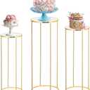 Cylinder Stands for Party, 3PCS Cylinder Pedestal Stand, Cilindros Para Fiestas Cake Table Stand for Parties Metal Plant Stand Cylinder Tables for Parties Round Cylinder Stands for Party