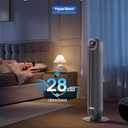 DREO Tower Fan for Bedroom, 25ft/s Velocity Quiet Floor Fan, 90 Oscillating Fans for Indoors with 4 Speeds, 4 Modes, 8H Timer, Bladeless Fan, Standing Fans, Grey, Tower Fan 307 (DR-HTF007), 36 Inch