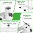 Lalafancy Balcony Umbrella Holder for Deck Railing, Post Deck Umbrella Mount Adjustable Brackets Clamp on Fence, Porch, Outdoor, Fits Pole ≤2'' & Post ≤3.9", White