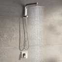 Shower Faucet Set with 10 Inch Shower Heads with Handheld Spray Combo, Rainfall Bathroom Shower System Rain Shower Head and Handle Set, Dual Shower Heads with Handheld Spray Combo, Brushed Nickel