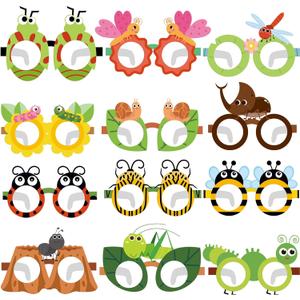 24 Pcs Insect Party Favors Paper Bug Glasses Bug Party Decorations Spring Photo Booth Props for Classroom Birthday Baby Shower
