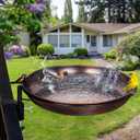 DREAMSOUL Deck Mounted Bird Bath Metal Birdbath Bowl Unheated with Lightweight Detachable, Bird Baths with Adjustable Sturdy Steel Clamp for Deck Railing Balcony Yard Garden Decoration
