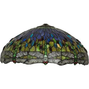 20-Inch Tiffany Style Dragonfly Lamp Shade Replacement Only, Stained Glass Lampshade Retro Handmade Lampshades Accessories Fit for Table lamp Pendant Lights Floor Lamps,A, 20 inches x 9.4 inches