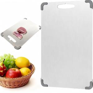 2025 New Titanium Cutting Board 2-in-1 Double Sided Cutting Board for Cutting Meat, Vegetables & Fruit, with Anti-Slip Corner Protectors Removable, Dishwasher Safe, Large,15" x 11"in (Style 3)