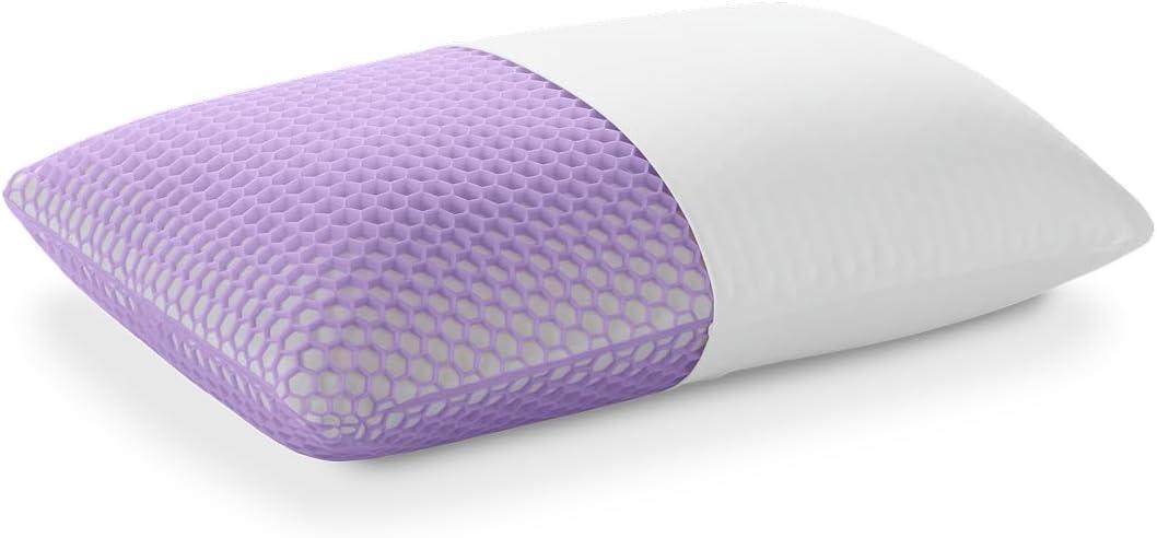 Purple Harmony Pillow Talalay Latex Foam Cooling Pillow for Combo or Side Sleepers, 360 Hex GelFlex Grid for No-Pressure Support and Luxurious Weightless Feel - Standard, Medium Feel, Tall Height