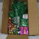 PREXTEX 23Inch DIY Mini Christmas Tree with Lights  Small Christmas Decorations Table Top Xmas Tree with Multicolor LED String Lights, Star Topper, Hanging Ornaments and Gift Boxes for Holiday Decor