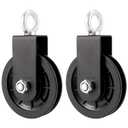 MAAIGU 2 PCS 3.54 in/90 mm Cable Pulley Wheel, 360 Degree Silent Detachable Rotation Traction Wheel, Heavy Duty Mute Swivel Fitness Pulley Wheel for DIY Gym Pulley System, Equipment Replacement, Hoist