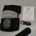 Cordless Heated Knee Massager with Vibration, Heated Knee Brace Wrap, Heating Knee Pad for Knee Elbow, Knee Heating Pad for Arthritis with 6 Heating Levels, 3 Massage Modes&Timer (Black+White)