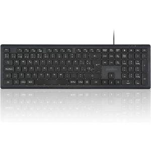 Perixx PERIBOARD-210 Teclado Full Size con Cable, diseo Ultra Delgado y teclas silenciosas, para ordenador, Laptop, PC y Escritorio, Disposicin en espaol, Color Negro