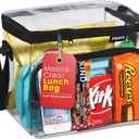 Masirs Clear Lunch Bag, Durable PVC Plastic See Through Lunch Bag with Adjustable Shoulder Strap Handle for Prison Correctional Officers, Work, School, Stadium Approved, Freezer Proof (Large)