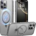 TORRAS for iPhone 16 Pro Max Case with Stand, [Compatible with MagSafe] [Military Grade Drop Tested] Translucent Slim Magnetic Phone Case for iPhone 16 Pro Max 6.9" 2024, Natural Titanium Grey