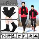 Liitrsh 120 Pcs Homeless Care Package Supplies Bulk Winter Beanie Hat Gloves Socks Scarves Polyester Drawstring Bags for Men (Black)