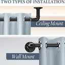 Black 1-inch diameter curtain rod: suitable for windows 28-48 "wide, adjustable curtain rod, modern minimalist design, indoor/outdoor use, 32-48 long