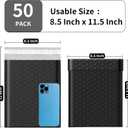 8.5 x 11 Bubble Mailers 50 Pack - Outer Size 9x12 Heavy Duty Black Padded mailer with Self Seal, Waterproof Shipping Envelopes, Bubble Wrap Protection for Ecommerce, Non See Through