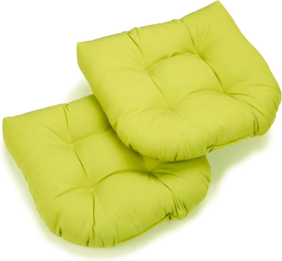 Blazing Needles Twill Rounded Back Chair Cushion, 19" x 19", Mojito Lime 2 Count