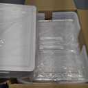 Kmiectse Clear Storage Bins with Lids - 4 Tier Plastic Bins with Wheels, Stackable Storage Bin, Closet Organizers Box for Bedroom, Living Room, 23 QT Folding Box with Magnetic Door (White)