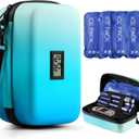 Insulin Cooler Travel Case TSA Approved, Refrigerated Medicine with Temperature Display, Diabetes Travel Case with Wrist Strap & 4 Ice Packs For Daily and Trip