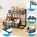 Under Sink Organizer, Adjustable Height 2 Tier Under Sink Organizers and Storage Multi-Purpose Under Sink Storage for Bathroom Kitchen