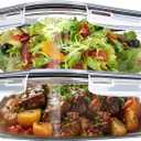 Freshmage 2 Pack 76.4oz Large Glass Storage Containers with Air Vent Lids, 9.5 Cup Glass Food Storage Container for Meal Prep, Lunch, Baking, Food Serving, Oven, Dishwasher & Freezer Safe, BPA-Free