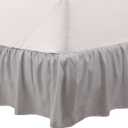Martex Twin Ruffle Bed Skirt | Easy Fit Bed Skirts | Microfiber Bed Skirt | 15 Inch Drop | Hotel Quality Bedskirt | Gray (Grey)